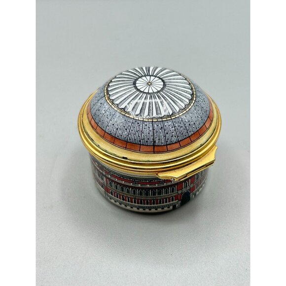 Halcyon Days Enamels Round Trinket Box Royal Albert Hall Vintage RARE Little Box - Picture 2 of 8